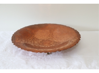 Vintage Copper Tray With Brass Legs