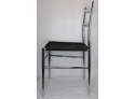 Vintage Gio Ponti Superleggera Chrome Frame Chair Black Plastic Weave Seat
