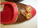 Louis Vuitton Cherry Cerises Red And Brown Slingback Pumps Heels W/ Box