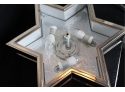 Chrome And Glass Star Shaped Ceiling Flush Mount Light With  LED Bulbs
