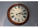 Antique LARGE Round A . Staib, Baltimore 36' Wooden Key Wind Pendulum Wall Clock