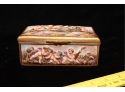 Old Antique Porcelain And Brass Chinese Trinket Box