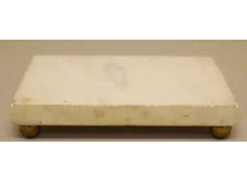 Antique White Marble Cutting Cheese Board Gold Feet