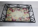 Metal Serving Tray With Ceramic Tiles
