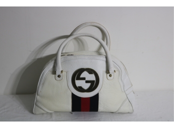 Gucci GG White Leather Handbag