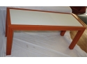 Vintage Orange And White Glass Retro Console Table