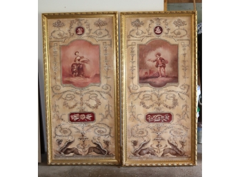 Pair Of Gold Framed French Screens