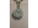 Carved Stone Rose Necklace