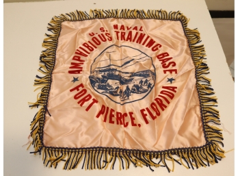 Vintage Satin Us Naval Amphibious Training Base Fort Pierce Florida