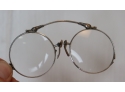 Antique 12K Gold Filled  OXFORD FOLD-UP Eye GLASSES Spectacles With Case