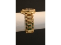 Scoop Womens Boyfriend Watch Bracelet Bold Link Rose Gold Color Rhinestones