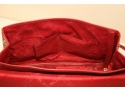 Longchamp Red Leather Shoulder Bag Hand Bag Purse W/ Flap (E)