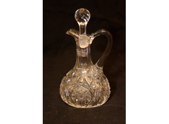 Vintage Crystal Glass Oil Vinegar Dressing Server Pourer