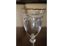 Vintage Set Of 6 SIGNED Royal Doulton WELLESLEY Cut Crystal Glasses Gold Rim