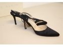 Anne Klein Black Silk Heels Size 9 N Narrow