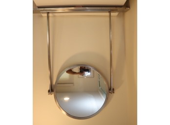 Vintage Hanging Round And Stainless Steel Mirror  Powder Room Bathroom