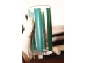 Set Of 6 Stotter Striped Plastic Glasses And Matching Ice Bucket