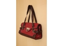 Red And Brown Leather Salvatore Ferragamo Purse Handbag
