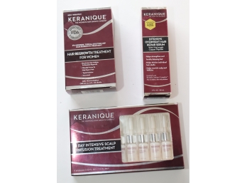 3 NEW IN BOX Keranique Hair Growth Products For Women