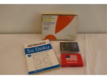 Su Duko Book, Playing Cards,  And Sentence Game
