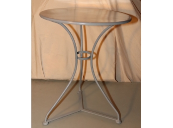 Vintage Gray Metal Round Side Table