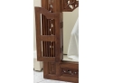 Vintage ASRI Carved Mahogany  Mission Style Wood Framed Mirror With Shutters