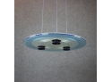 Ceiling Lamp, Glass And Metal, Three Bright Spots, 1991, Elma Electric, Manerbio, Italy.