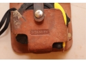 Vintage Stanley Leather Tape Measurer Belt Holster With Tape Measurer