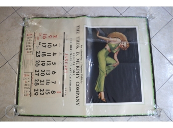 Large 1949 Pin-up Calendar Poster Sample Lady Of Leisure