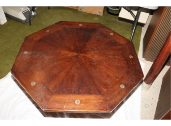 Vintage Octagon Shaped Wooden Coffee Table