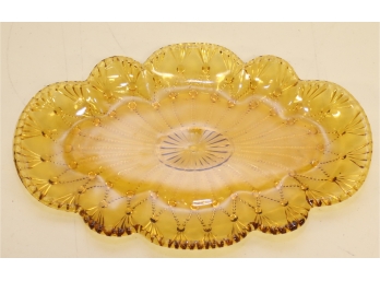 Vintage Amber Glass Plate