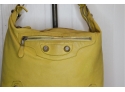 Yellow Leather Balenciaga Paris Leather Hand Bag Purse