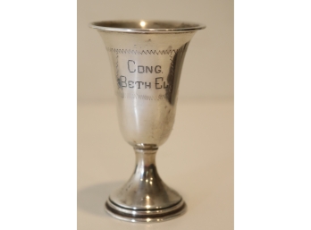 Antique/ Vintage Sterling Silver Kiddish Cup Cong Beth El