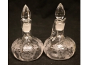 Vintage Glass Oil And Vinegar Bottles Glass Stoppers