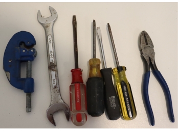 Assorted Hand Tools SK Wrench Screwdrivers Pipe Cutter