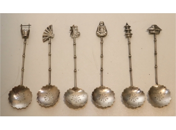 Vintage Set Of 6 Rosko Sterling Spoons Made In Japan