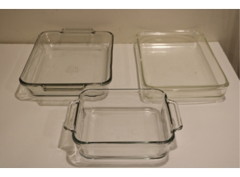 3 Pyrex Glass Casserole Dishes