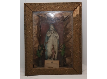 Antique Framed Blessed Virgin Mary
