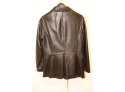 Pasha & Jo Black Leather Coat Jacket  Size M   (Pasha4)