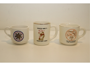 Vintage Set Of 3 Boy Scout Coffee Mugs