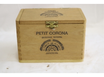 Vintage Petit Corona Wooden Cigar Box