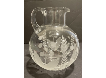TIFFANY & Co. Crystal Water Pitcher Round Signed