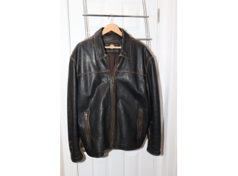 Andrew Marc Brown Leather Jacket Size XXL