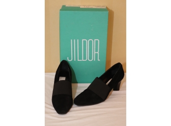 Jildor Setter Black Pumps Med High Heel Shoes Size 4.5B