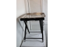 Banana Republic Silverplate Tray And Folding Wooden Serving Stand