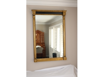 Vintage  Black And Gold Carved Pillars Wood Frame Mirror  (#2)