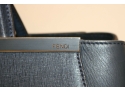 Fendi 2jours Medium Shopper Navy Blue Calfskin Leather Handbag Purse Bag (E)