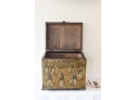 Japanese Wooden Painted  Storage Box With Lock