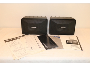 (2) Bose Model 101 Music Monitor Black Indoor/Outdoor Mountable Speaker Set