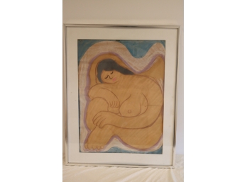 1990 Jack Hoffman Nude Woman Painting Framed